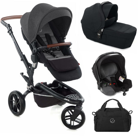 Jané Trider + Transporter Plus Carrycot, Cold Black