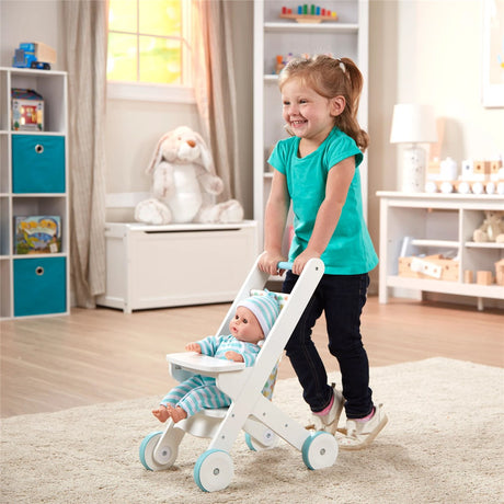 Melissa & Doug Mine To Love - Wooden Play Dolls Stroller