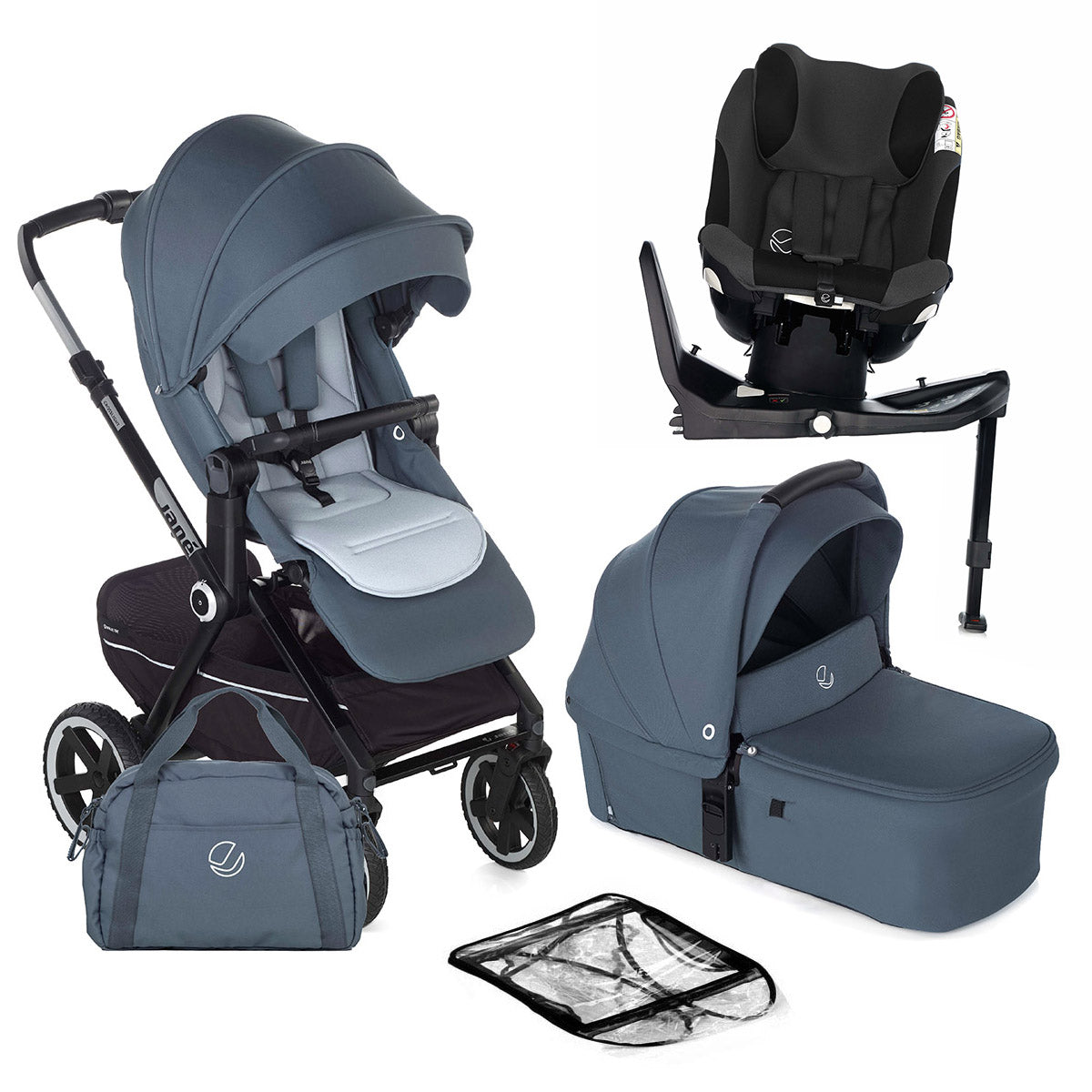 Jane Crosslight-3 Trio Fix with iKonic-2 Birth-4 Year Swivel Car Seat Bundle