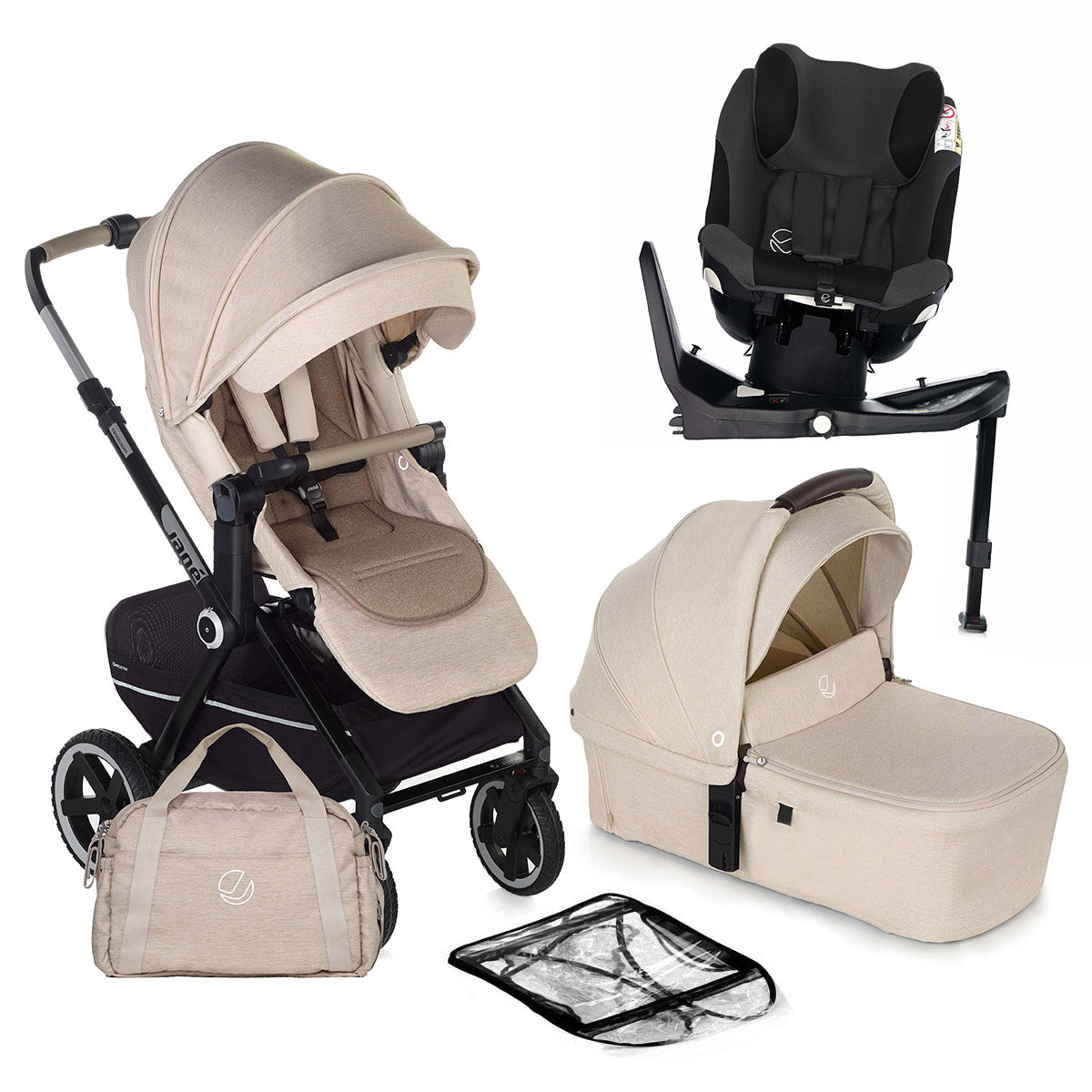 Jane Crosslight-3 Trio Fix with iKonic-2 Birth-4 Year Swivel Car Seat Bundle