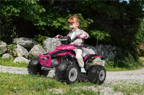 Peg Perego Corral T-Rex 330W 12 Volt Electric Quad, 3+ years, Pink