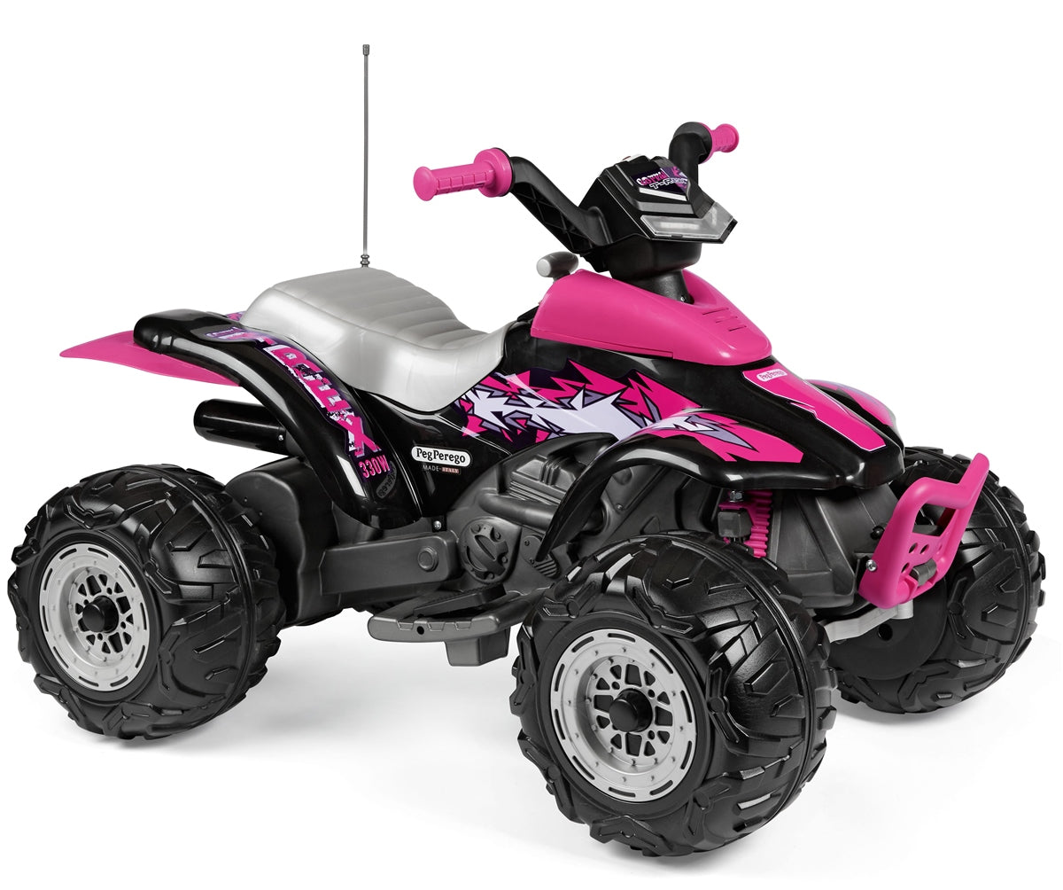 Peg Perego Corral T-Rex 330W 12 Volt Electric Quad, 3+ years, Pink