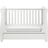 Babymore Eva Sleigh Cot Bed Dropside with Drawer