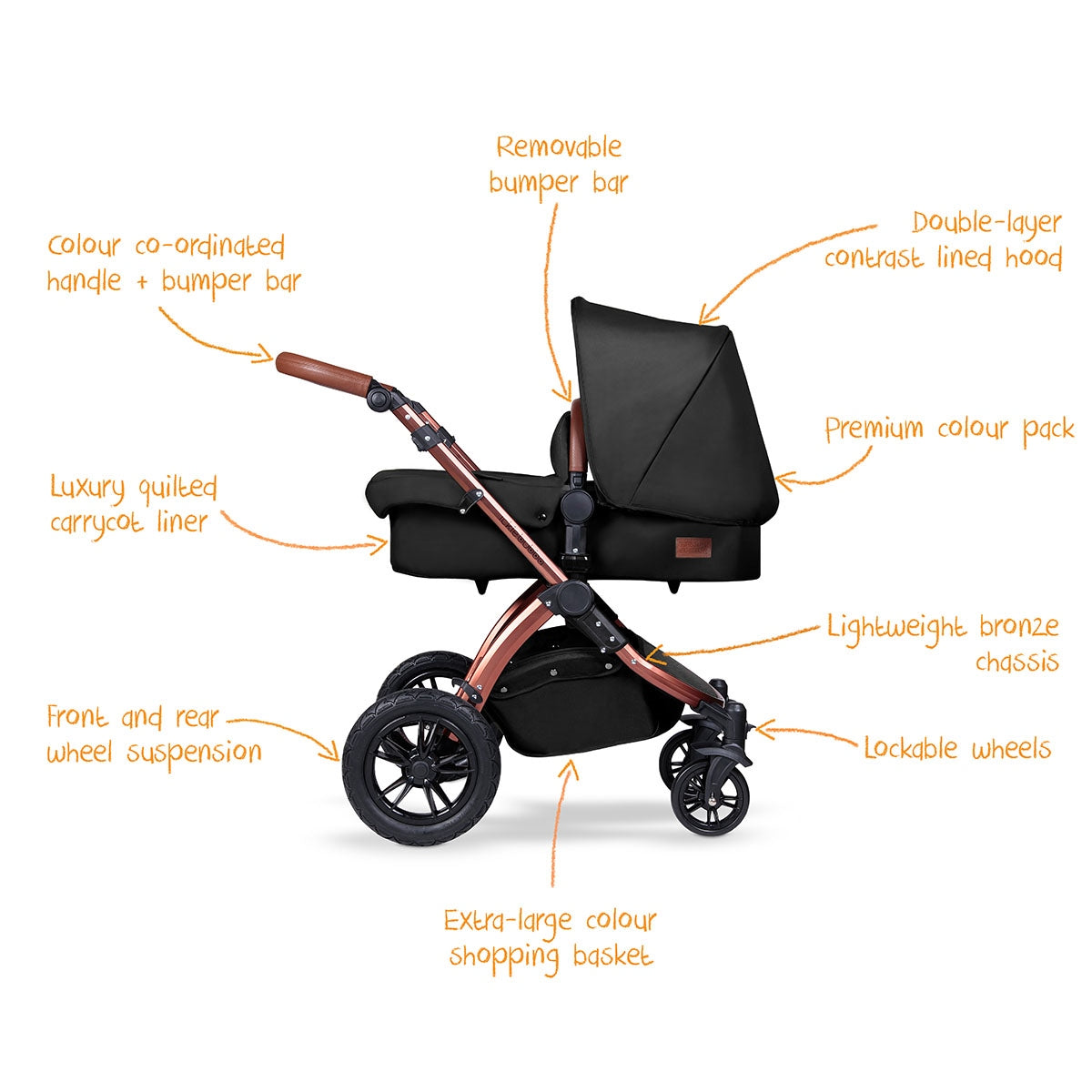 Ickle Bubba Stomp V4 All-in-One Travel System with Mercury iSize car Seat & Isofix Base