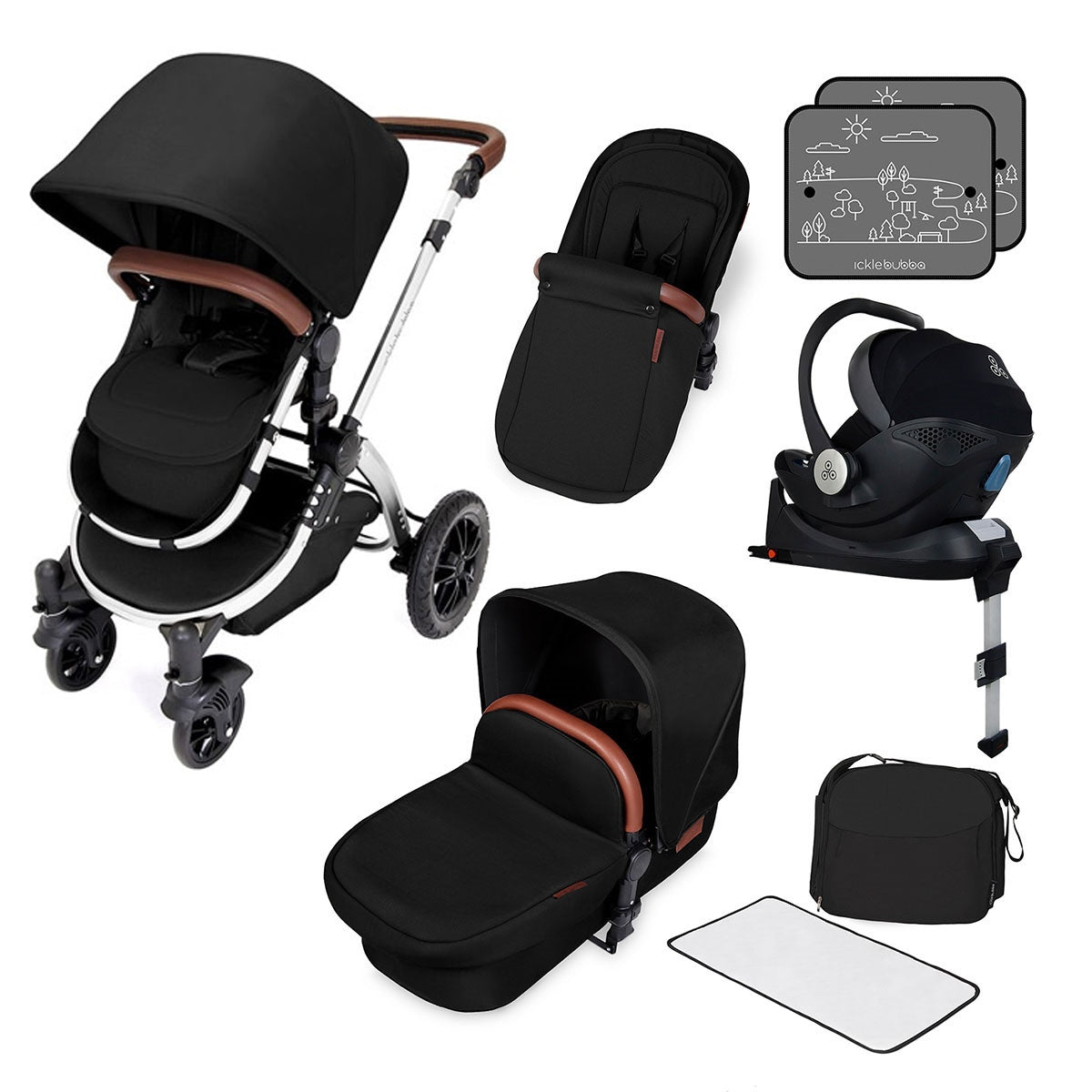 Ickle Bubba Stomp V4 All-in-One Travel System with Mercury iSize car Seat & Isofix Base