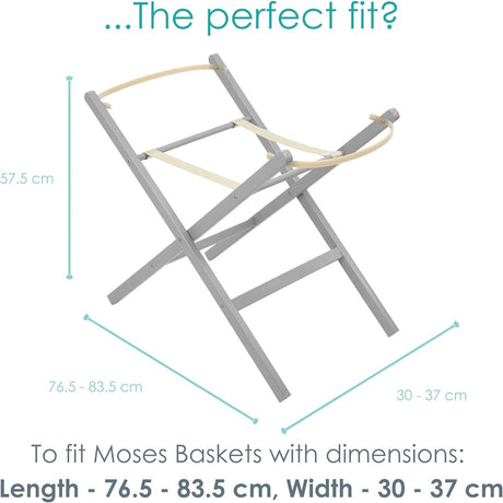 Clair De Lune Folding Wooden Moses Basket Stand