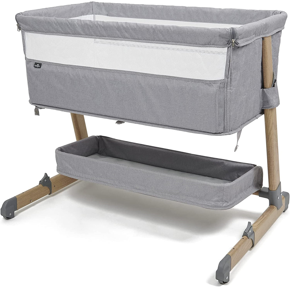 BabyLo Cozi Sleeper² inc Storage Shelf, Mattress and in Wood Effect