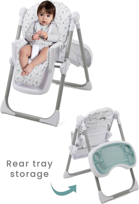 Hi Lo Highchair and Junior Chair, 6 Heights, 3 Recline Positions, Removable 2 Layer Tray