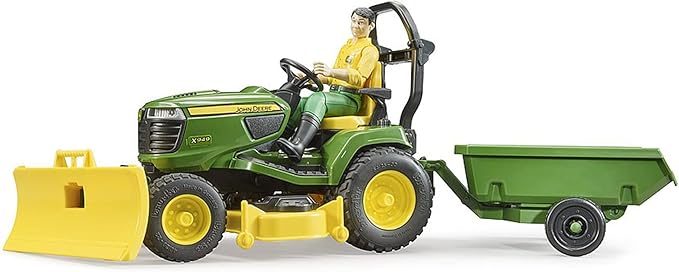 Bruder John Deere Ride On Mower/Trailer With Gardener