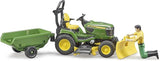 Bruder John Deere Ride On Mower/Trailer With Gardener