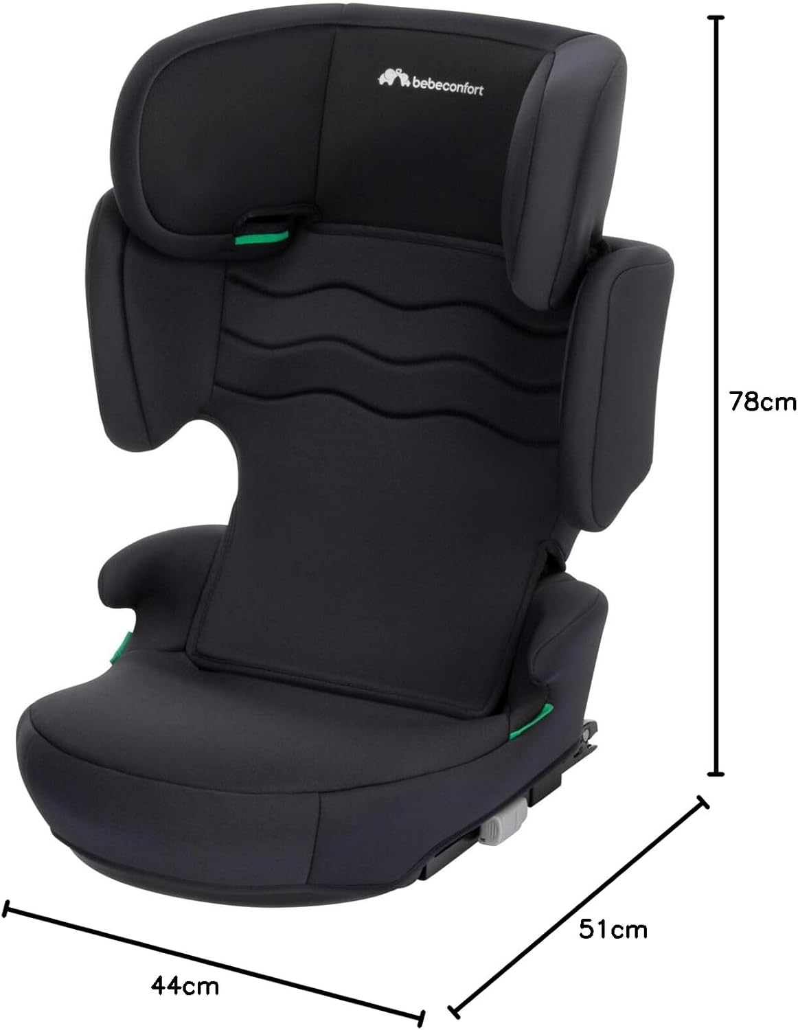 Bebe Confort Hera i-Fix Foldable Car Seat, 100-150 cm 3.5-12 Years, Jet Black