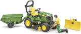 Bruder John Deere Ride On Mower/Trailer With Gardener