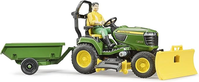 Bruder John Deere Ride On Mower/Trailer With Gardener