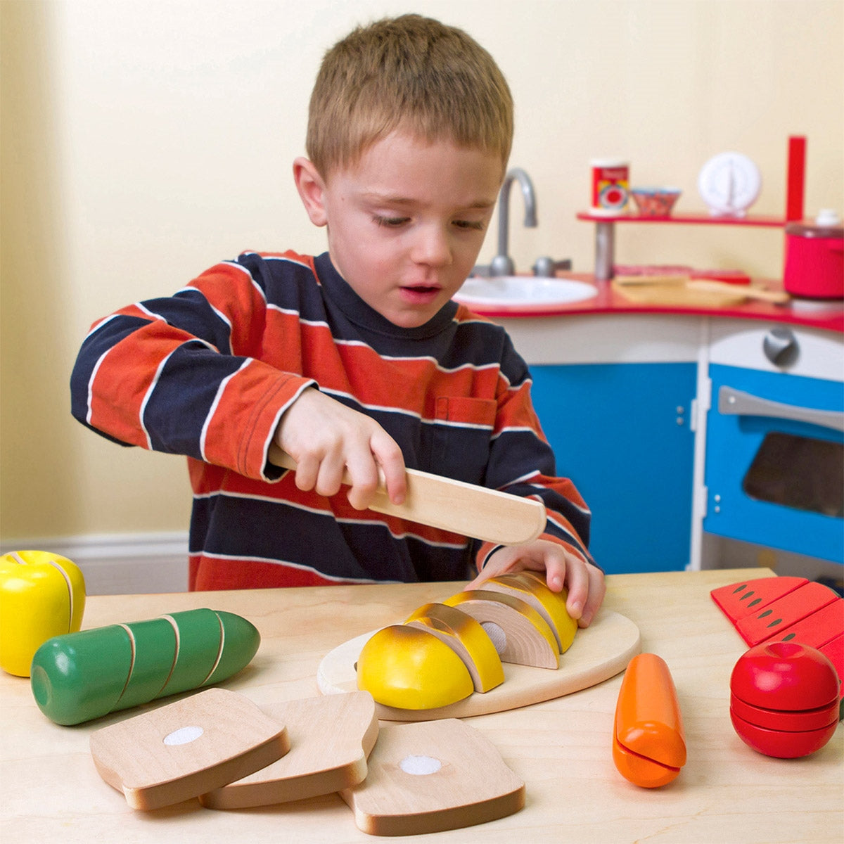 Melissa & Doug Wooden Cutting Foods Toy Set