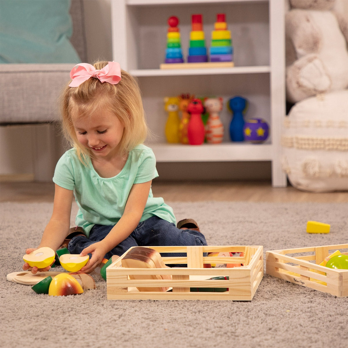 Melissa & Doug Wooden Cutting Foods Toy Set