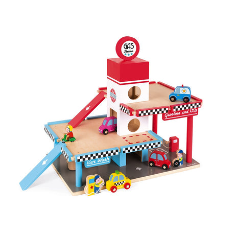 Janod Petrol Station Playset