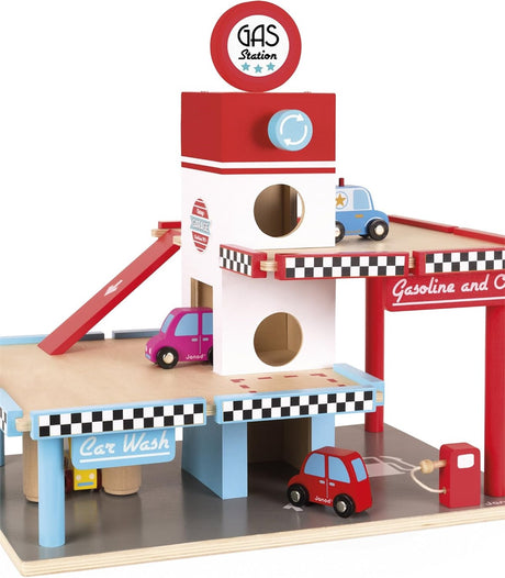 Janod Petrol Station Playset