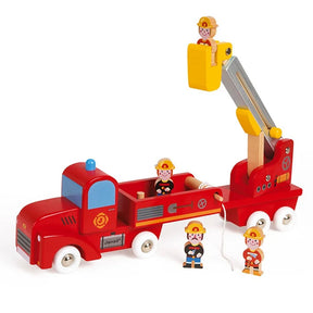 Janod Story Giant Wooden Firefighters Truck