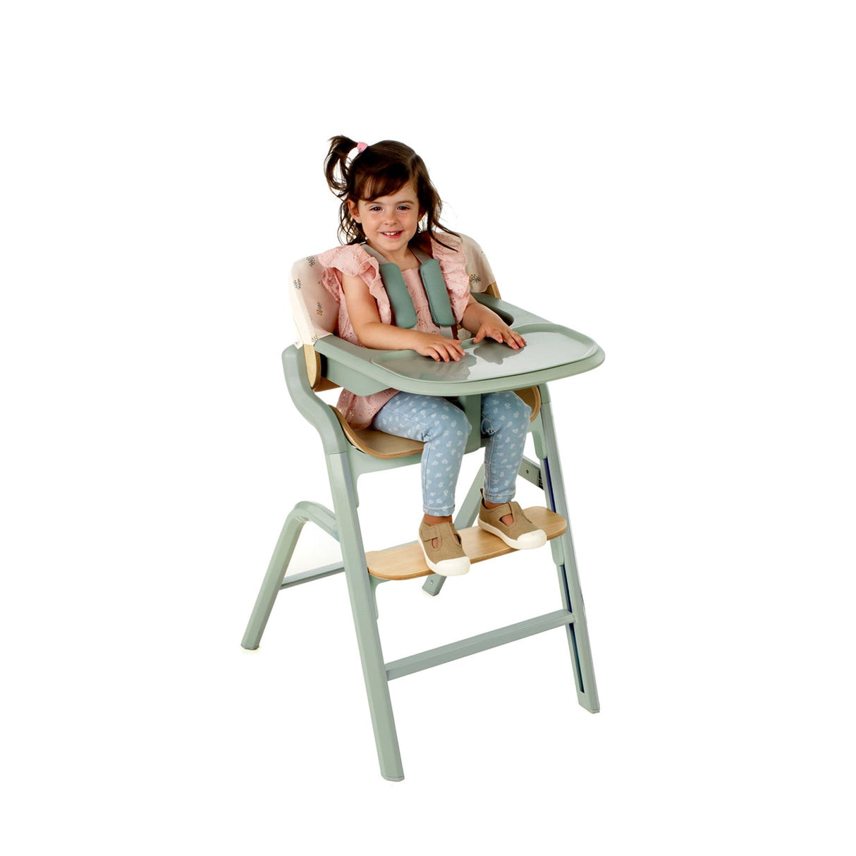Jane Noah Highchair + Rocker Kit for Newborns – Convertible Beechwood Chair from birth to Adulthood, Pale