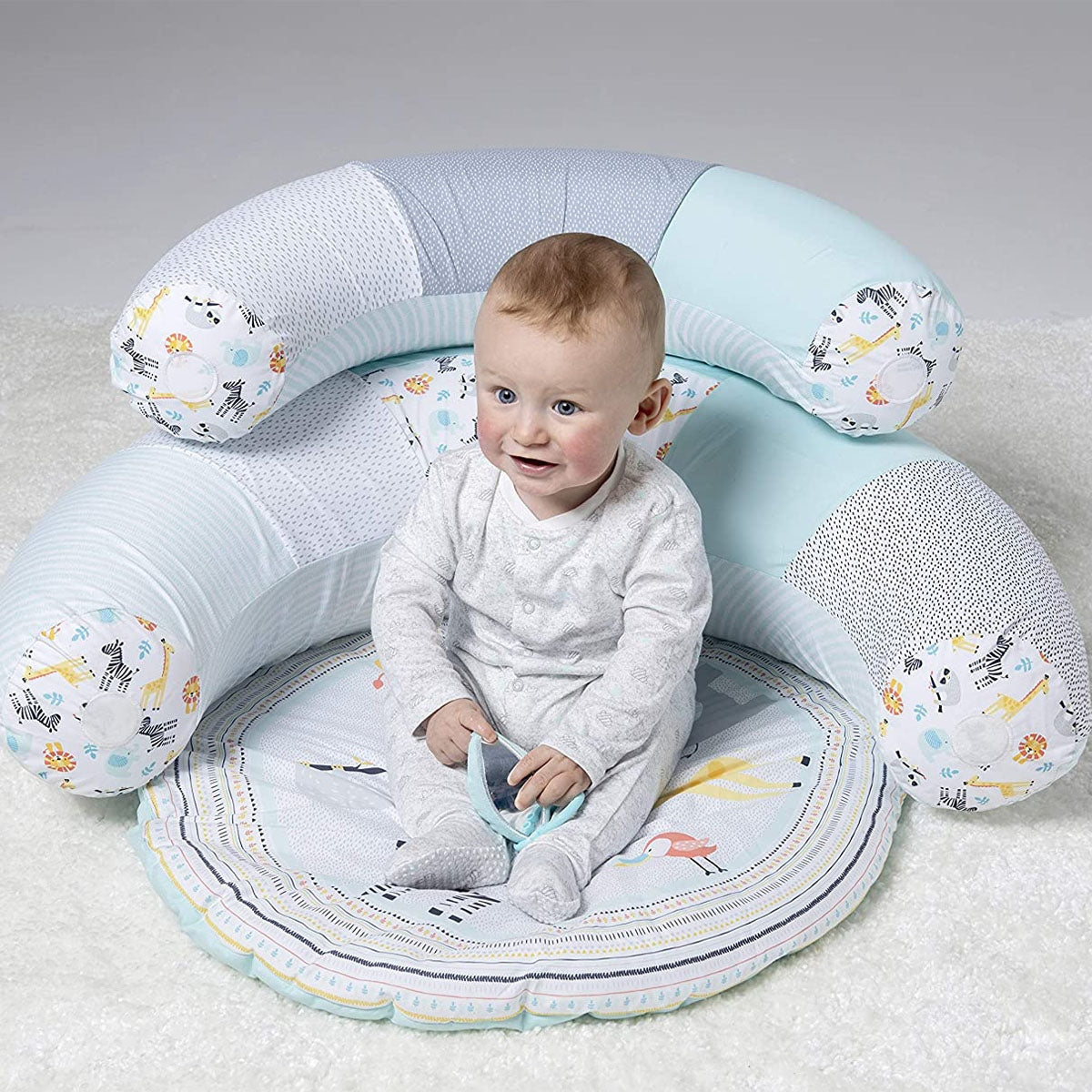 BabyZee Safari Sit Me Up Seat & Playmat – 2 1 Nest Support Seat 0m+