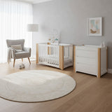 Cocoon Evoluer 4-in-1 Cotbed + Change Area Dresser + Mattresses – White / Natural