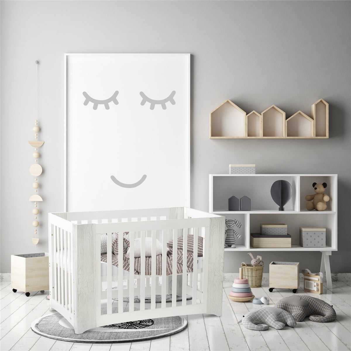 Cocoon Evoluer 4in1 Cotbed + Change Area Dresser, White / Grey