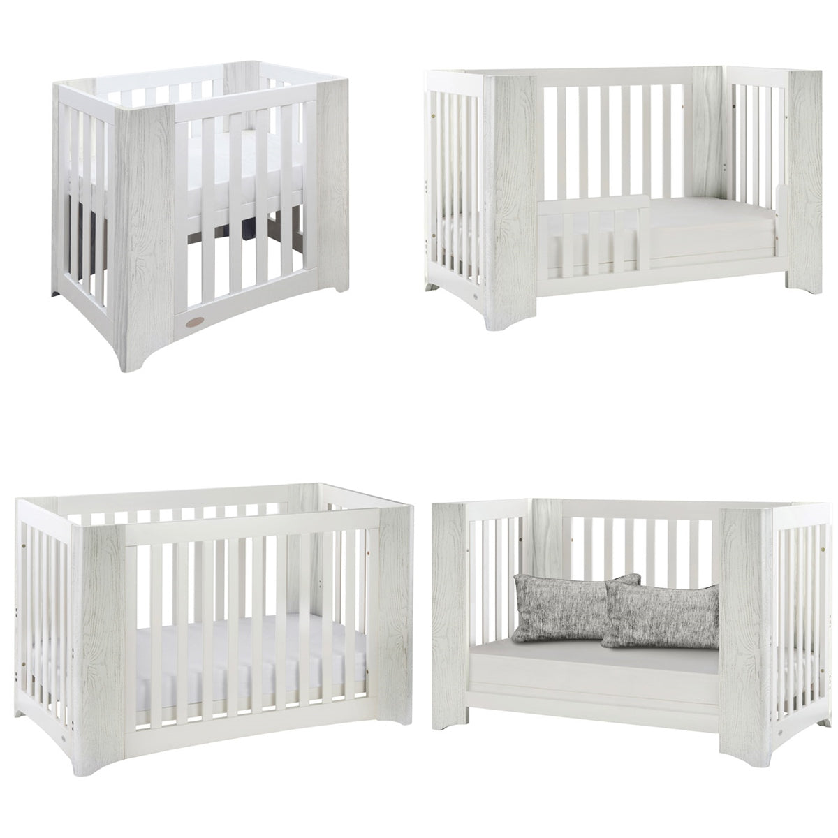 Cocoon Evoluer 4in1 Cotbed + Change Area Dresser, White / Grey