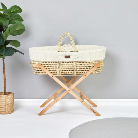 Little Green Sheep Natural Knitted Moses Basket & Mattress