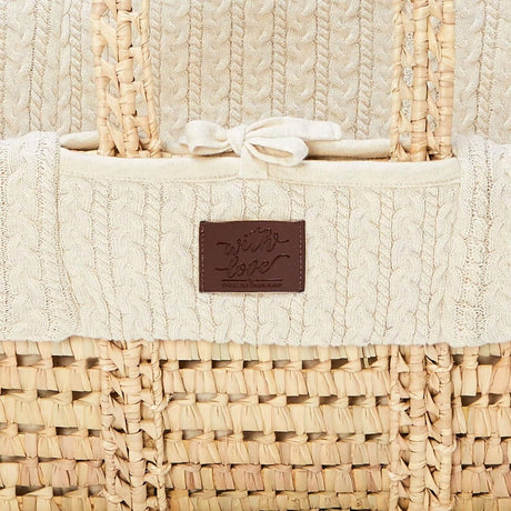 Little Green Sheep Natural Knitted Moses Basket & Mattress