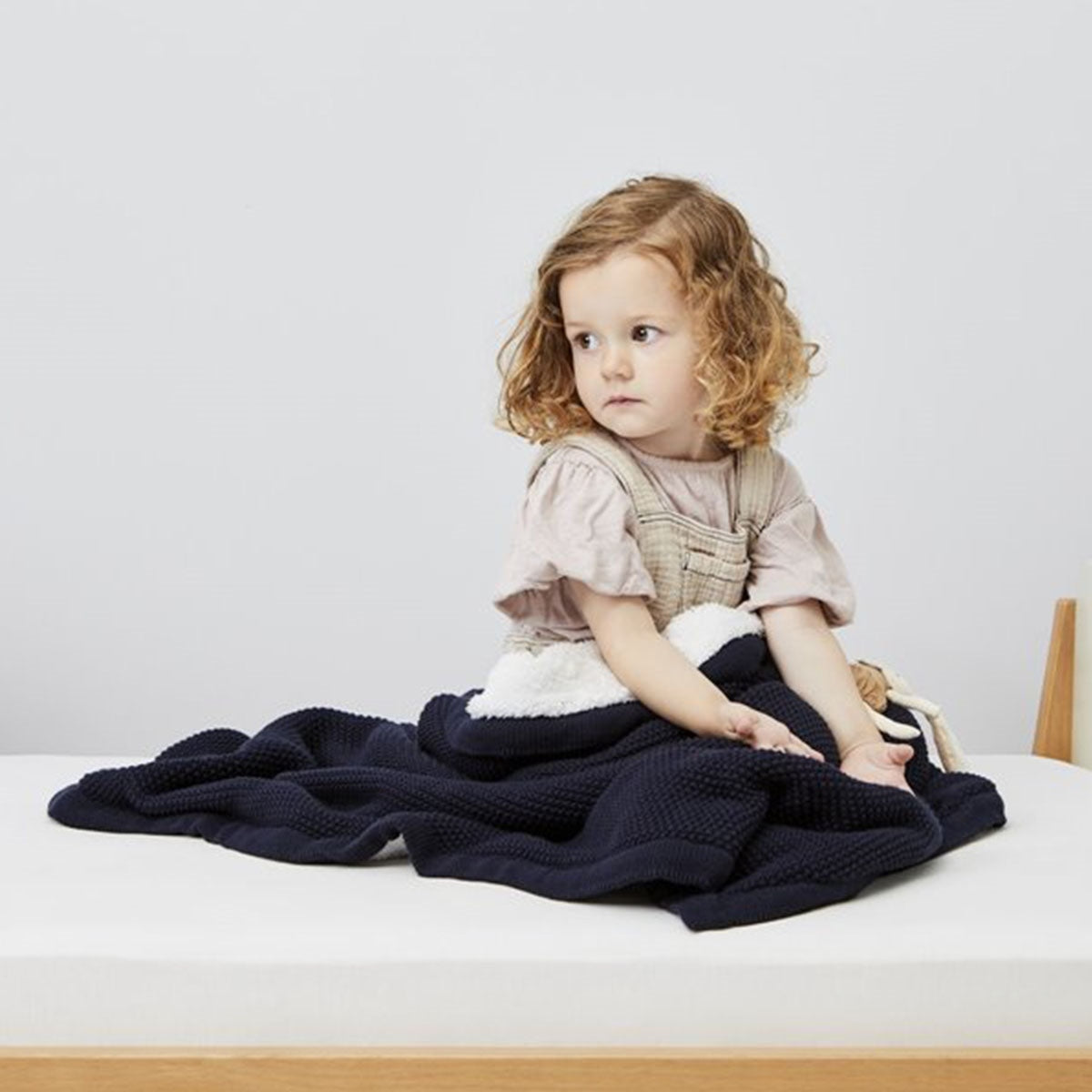 Little Green Sheep Organic Knitted Fleece Baby Blanket