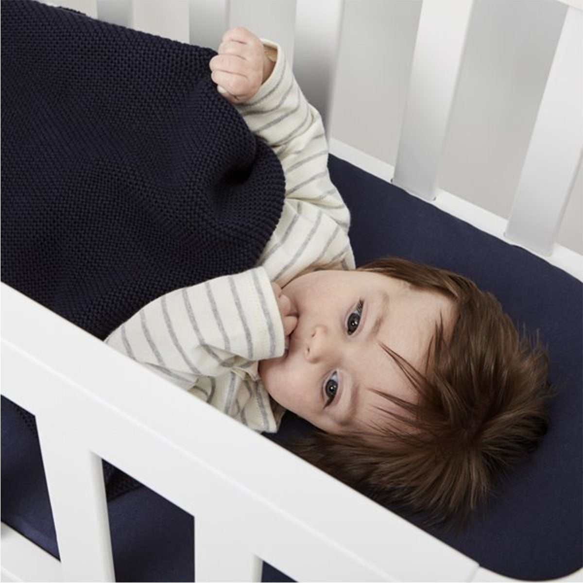 Little Green Sheep Organic Knitted Cellular Baby Blanket