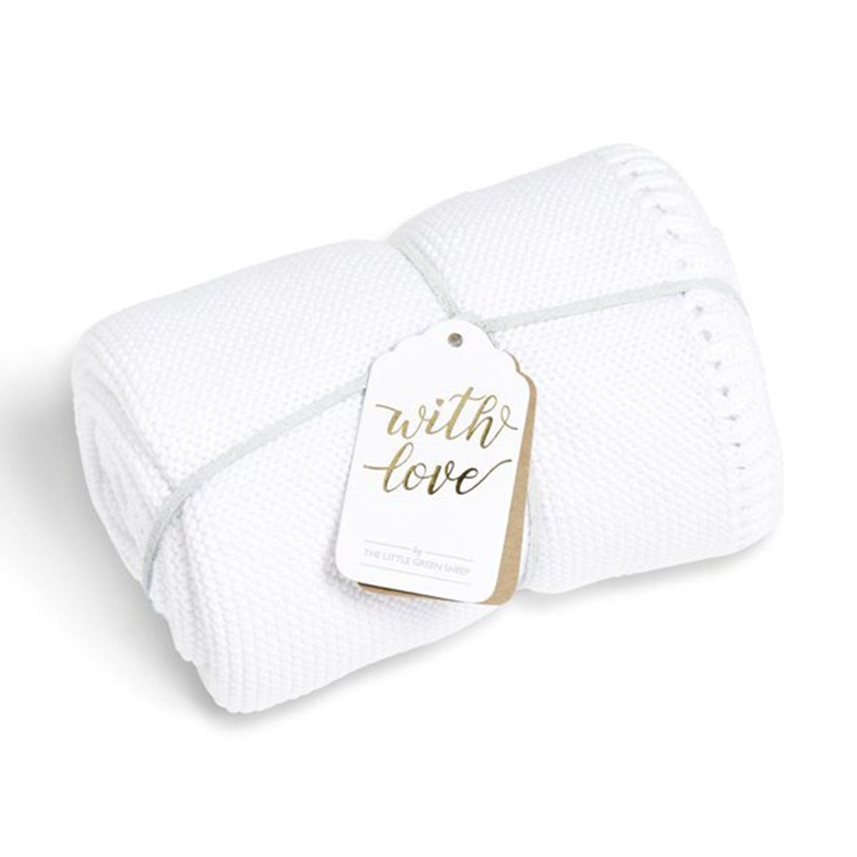 Little Green Sheep Organic Knitted Cellular Baby Blanket