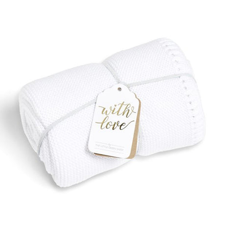 Little Green Sheep Organic Knitted Cellular Baby Blanket