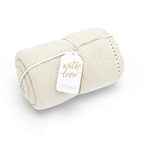 Little Green Sheep Organic Knitted Cellular Baby Blanket