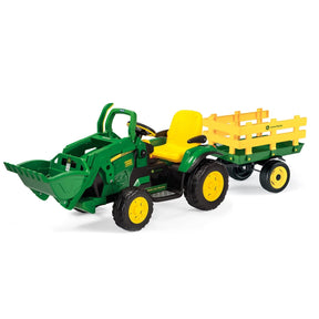 Peg Perego John Deere Ground Loader 12 Volt + Stake-Side Trailer