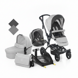 Jané Crosswalk-R All-Terrain Travel System with Carrycot & Koos iSize R1, Tech Mouse / Black Grey