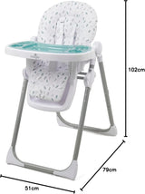 Hi Lo Highchair and Junior Chair, 6 Heights, 3 Recline Positions, Removable 2 Layer Tray