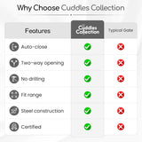 Cuddles Collection Pressure Fit Stair Gate 76–83cm – Black