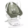 A Jola baby bassinet and seat attachment with a sage green patterned fabric insert and a white plastic frame, shown on a solid white background.