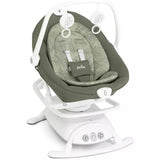 A Jola baby bassinet and seat attachment with a sage green patterned fabric insert and a white plastic frame, shown on a solid white background.