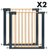 Safety 1st Easy Close Metal SecureTech Pressure Gate 73-80cm, Wood Effect (Pack of 2)