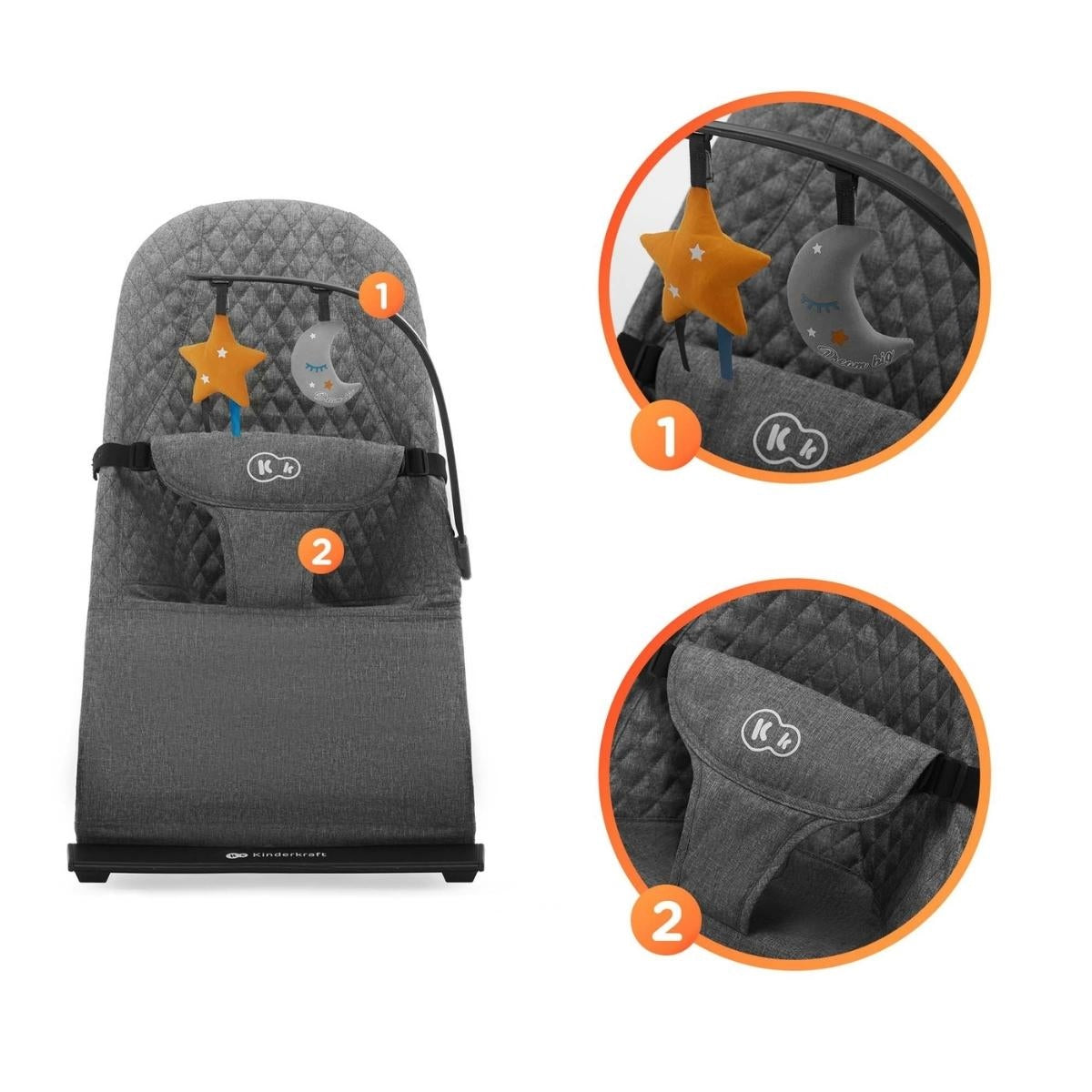 Kinderkraft Mimi Bouncer with toy bar