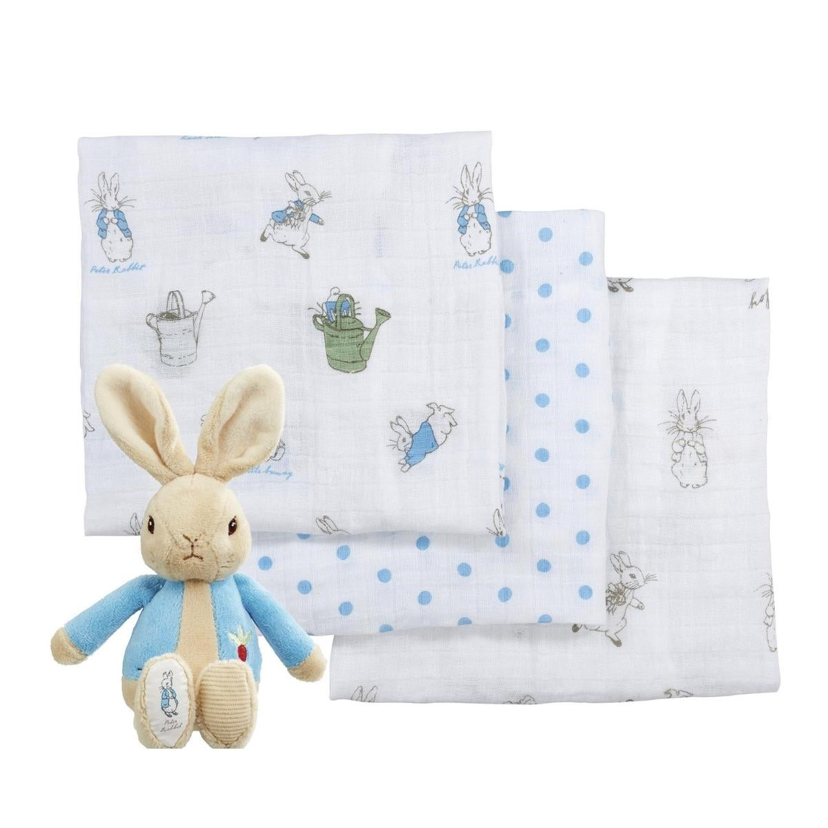 Peter Rabbit Soft Toy & Muslin Gift Set