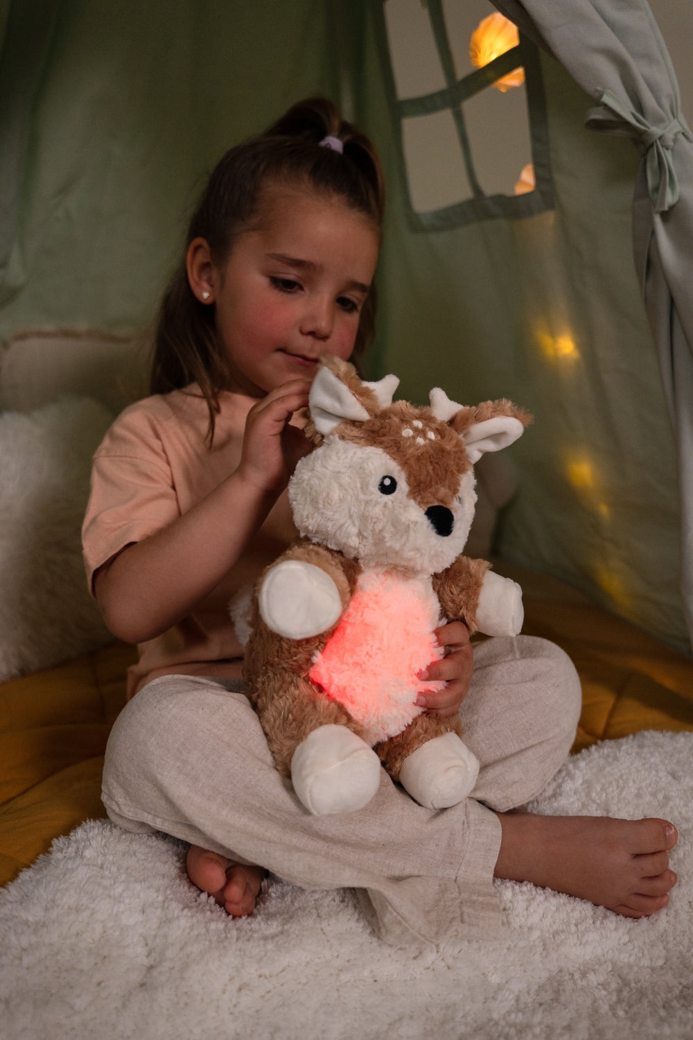 Cloud B LoveLight Buddies Finley the Fawn Night Light with Warm Glow & Portable Lantern