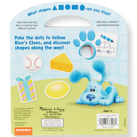 Melissa & Doug Blue's Clues & You! Poke-A-Dot Interactive Book, Shapes with Blue