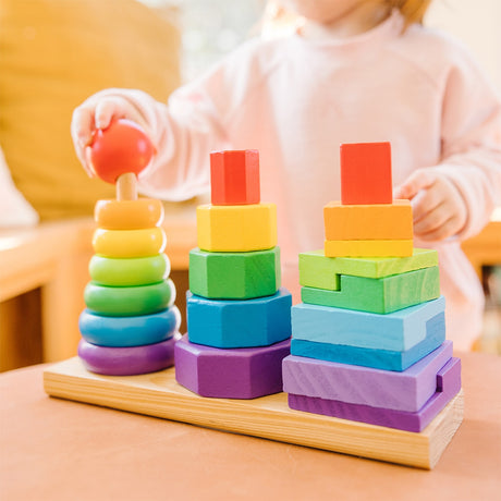 Melissa & Doug Geometric Shape Sorting Stacker Toy