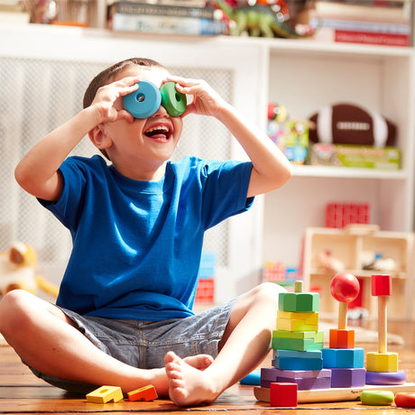 Melissa & Doug Geometric Shape Sorting Stacker Toy