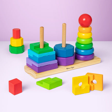 Melissa & Doug Geometric Shape Sorting Stacker Toy