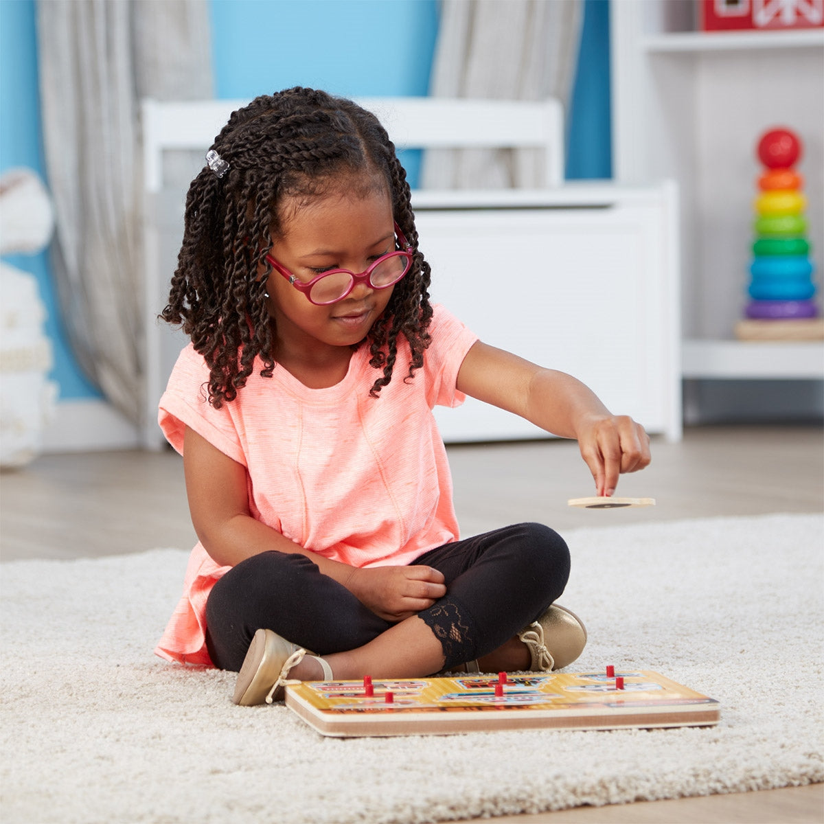 Melissa & Doug Vehicles Sound Peg Puzzle
