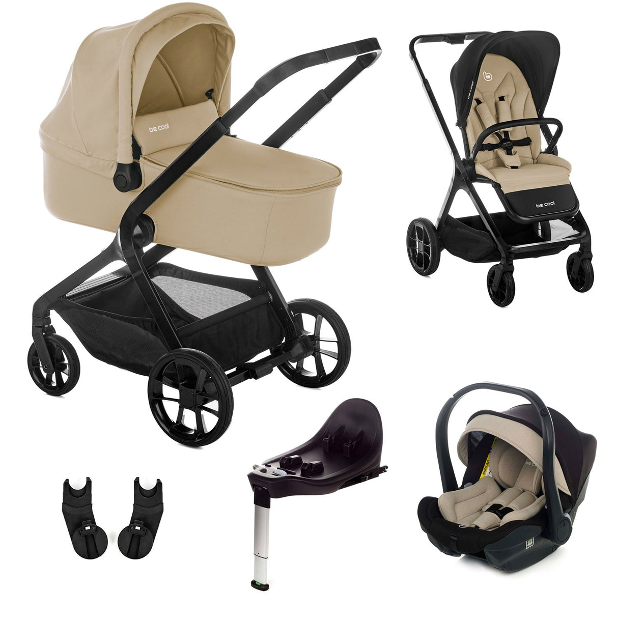 Be Cool Kombo Trio: Pushchair + Carrycot + i-Size Travel Carrier Car Seat